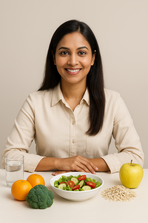 A nutritionist reviewing lab reports